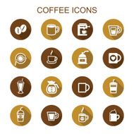 coffee long shadow icons