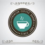 vintage coffee badges and labels