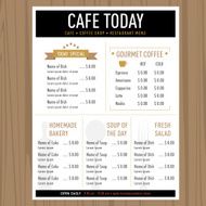 Menu design template layout Cafe Restaurant Hipster style