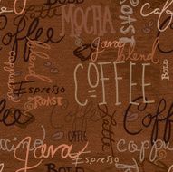 Coffee themed seamless pattern background