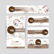 Corporate identity business set design with coffee and sweets N2
