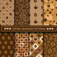 Set of coffee seamless pattern