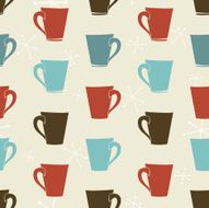 Simple Retro Coffee Cups Pattern