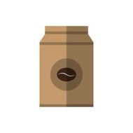 Coffee beans paper bag vector illustration