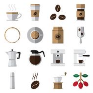 coffee and tea flat icons vector illustration N2