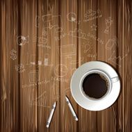 Coffee cup and drawing business strategy plan