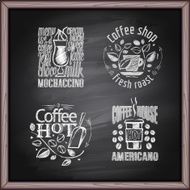 Set of coffee menu drawing chalk