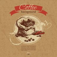 Hand drawn vintage coffee background Menu for restaurant cafe