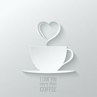 coffee love paper cut design background