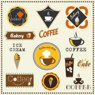 Bakery and Coffee labels set of retro style collection