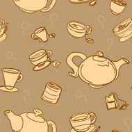 Seamless background - Coffee and tea