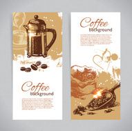 Banner set of vintage coffee backgrounds Menu for restaurant c