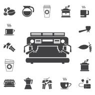 coffee machine icons vector illustrations EPS10