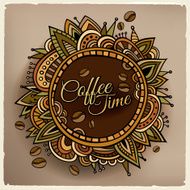 Coffee time decorative border label design