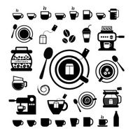 cup and coffee icon set N2