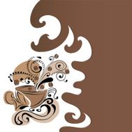Background with coffe cups