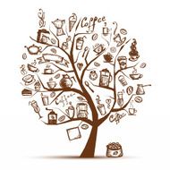 Coffee time Art tree for your design