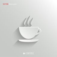 Coffee icon - vector white app button