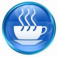 coffee cup icon blue isolated on white background