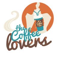 Couple drinking coffee Flat style Inscription The coffee love