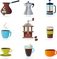Collection of coffee related icons