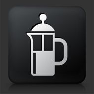 Black Square Button with Coffee Icon