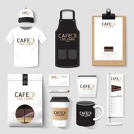Vector restaurant cafe set flyermenu package t-shirt cap uniform design N2