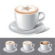 Coffee and espresso images on a grey background