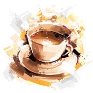digital coffee sketch