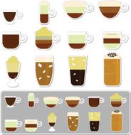 vector Icons Hot Beverages (Coffee Tea Chocolate) Set#2