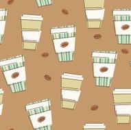 Silly Take-Out Coffee Cups Pattern
