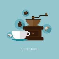 vector coffee shop illustration
