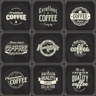 Set of coffee shop sketch labels