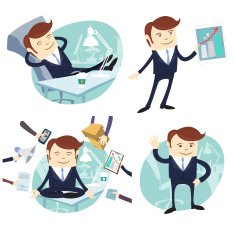 Set of officeman
