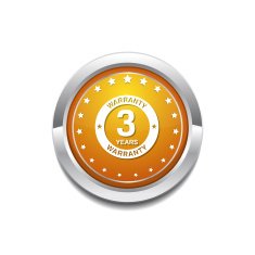 3 Years Warranty Yellow Vector Icon Button