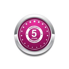 5 Years Warranty Pink Vector Button Icon