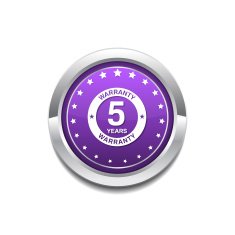 5 Years Warranty Purple Vector Icon Button