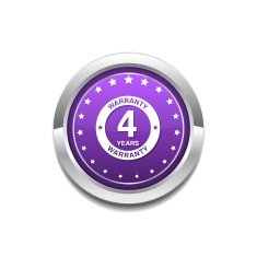 4 Years Warranty Purple Vector Icon Button