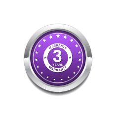 3 Years Warranty Purple Vector Icon Button