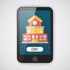 Building school flat icon with long shadow eps10 N8