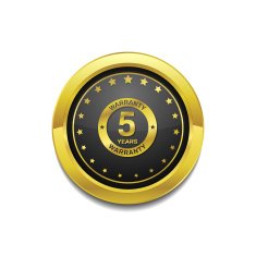 5 Years Warranty Golden Vector Icon Button
