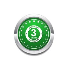 3 Years Warranty Green Vector Icon Button