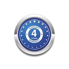 4 Years Warranty Blue Vector Icon Button