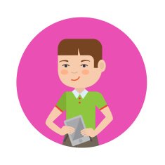 Boy with tablet computer