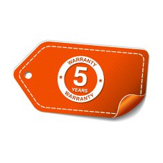 5 Years Warranty Orange Vector Icon Design