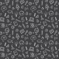 Vector hand drawn study accessories seamless pattern Cute back to N2
