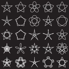 Set of stars Geometric shapes Vector N3