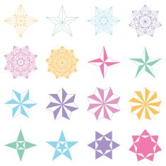 Set of stars Geometric shapes Vector N5