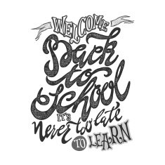 Welcome back to school hand lettering sketch background N7