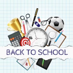 Vector pen calculator and other school supplies